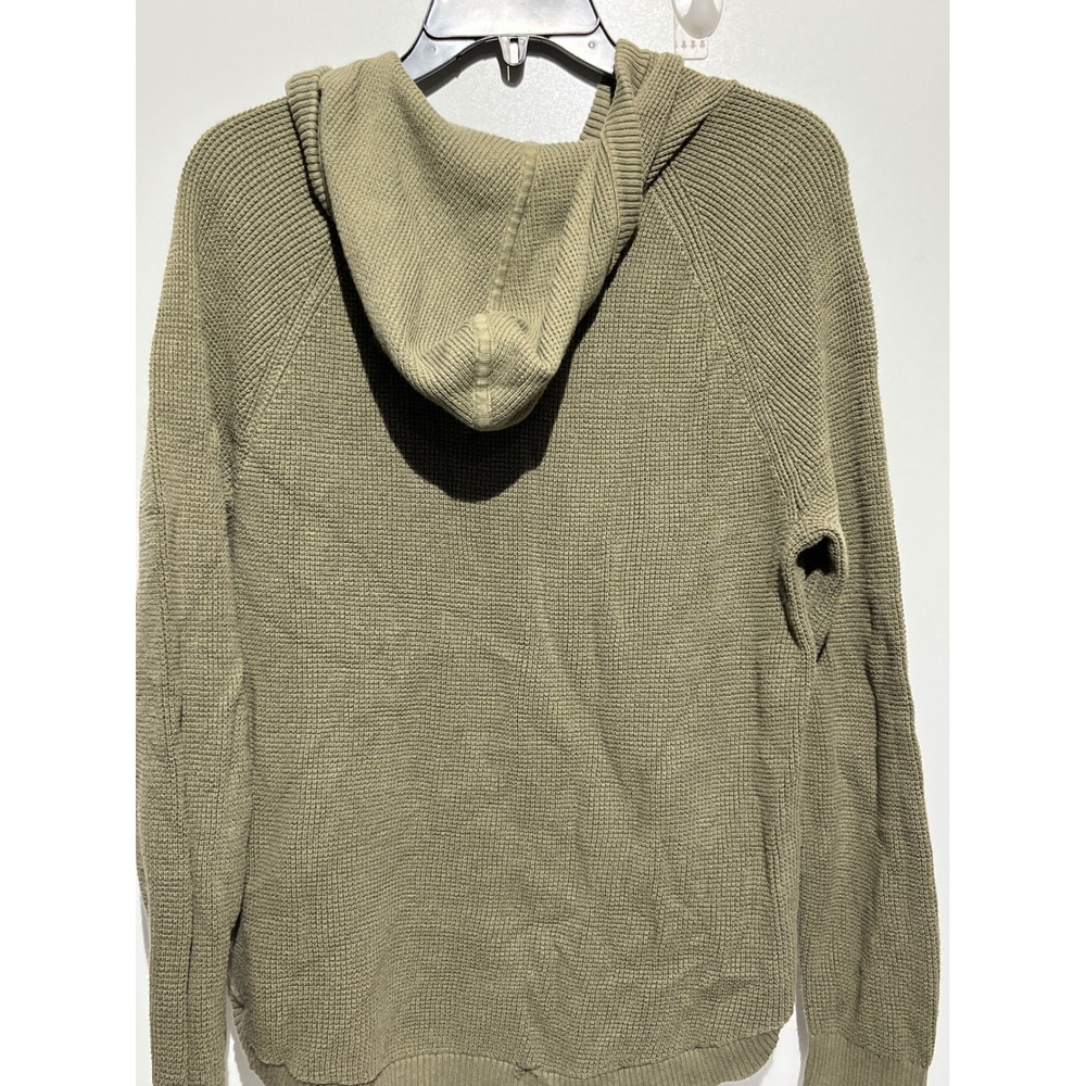 Lauren Ralph Lauren Womens Olive Green Waffle Knit Raglan Hoodie Sweater Large - Picture 6 of 15